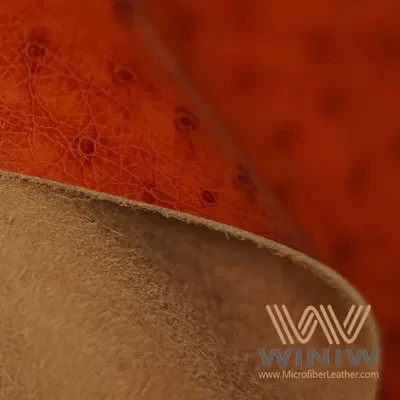 Polyester Faux Automotive Leather Upholstery Fabric Microfiber Ostrich Pattern